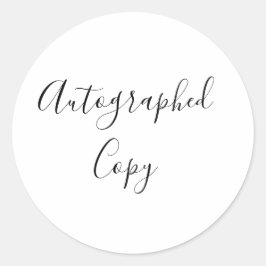 Pegatina Redonda Elegante caligrafía de escritura a mano copia auto