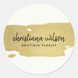 PEGATINA REDONDA ELEGANTE CALIGRAFÍA DE LA PISTA DE LA PINTURA DEL 