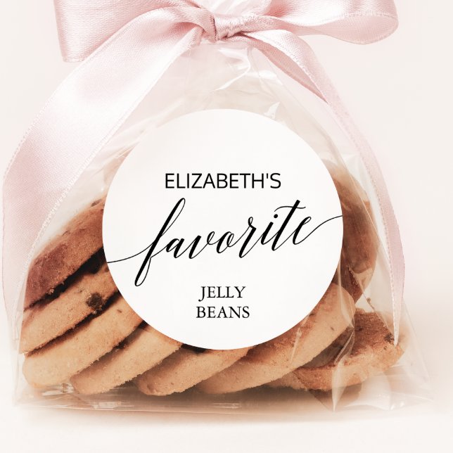 Pegatina Redonda Elegante caligrafía negra suya y su favorita (Subido por el creador)