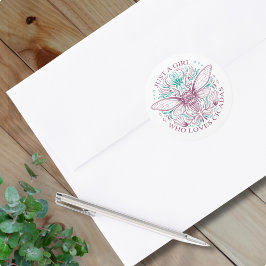 Pegatina Redonda Elegante cita de insectos Cicada para Chicas