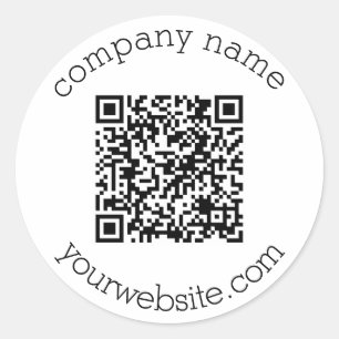 Pegatina Redonda Elegante código QR personalizado moderno y etiquet