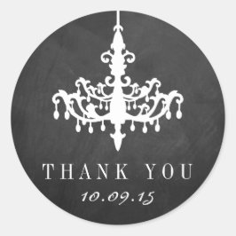 Pegatina Redonda Elegante colección de Bodas de Chalkboard