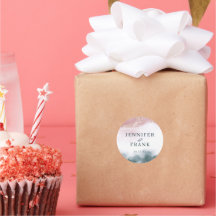 Elegante color de agua azul Rubor de tinta de alco