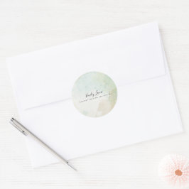 Pegatina Redonda Elegante color de agua verde sabio