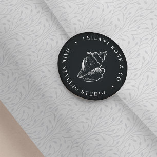 Pegatina Redonda Elegante concha de plata personalizada