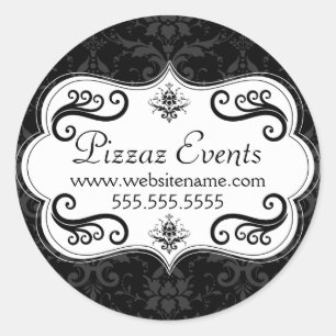 Pegatina Redonda Elegante Damask Swirls