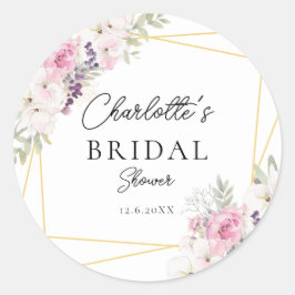 Pegatina Redonda Elegante Desayuno Bridal Boho  