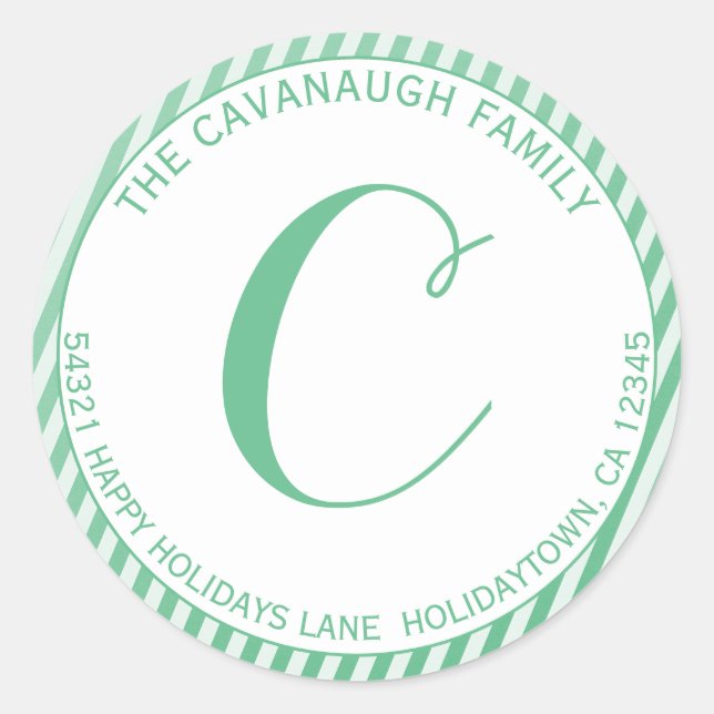 Pegatina Redonda Elegante dirección de monograma de banda de Reliev (Anverso)