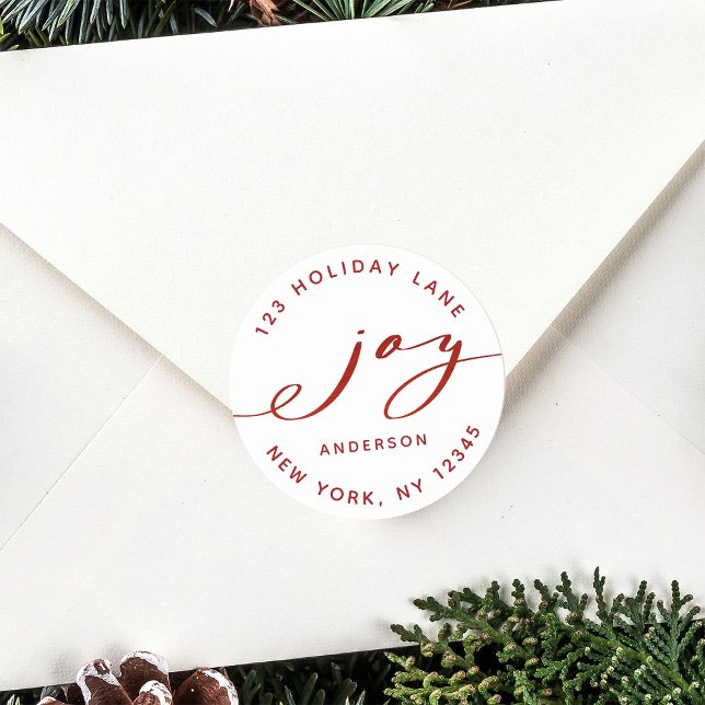 Pegatina Redonda Elegante dirección de regreso de vacaciones rojas  (Subido por el creador)