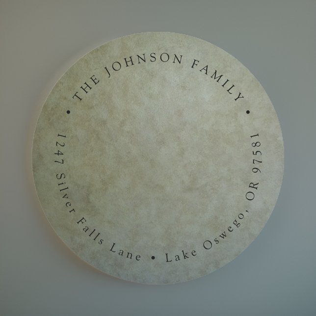 Pegatina Redonda Elegante dirección de regreso en oro salvia (Subido por el creador)