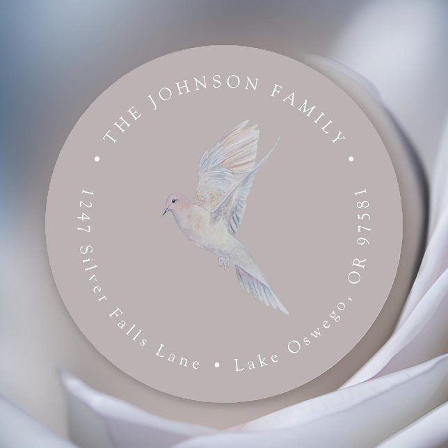 Pegatina Redonda Elegante dirección de retorno de Paloma de luto en (Subido por el creador)