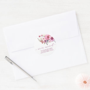 Pegatina Redonda Elegante dirección floral nueva