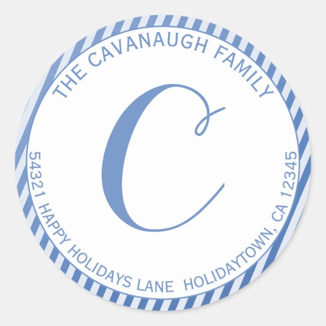 Pegatina Redonda Elegante dirección monograma de banda de Relieve m (Anverso)