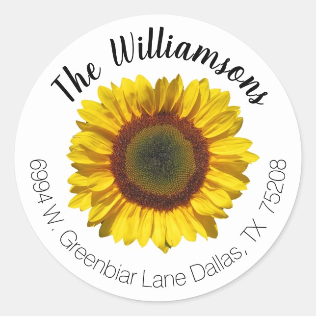 Pegatina Redonda Elegante Dirección Rustica De Regreso Floral De Gi (Anverso)