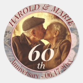 Pegatina Redonda Elegante diseño Boda de diamantes