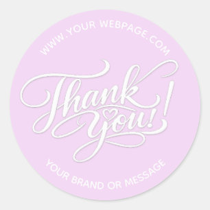 Pegatina Redonda Elegante diseño de “Gracias” con letra a mano y co