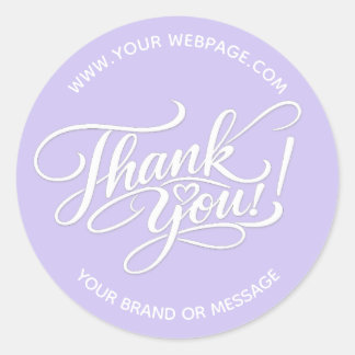 Pegatina Redonda Elegante diseño de “Gracias” con letra a mano y co