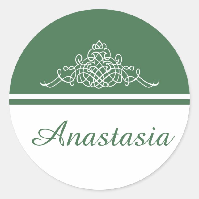 Pegatina Redonda Elegante diseño floral (Anverso)