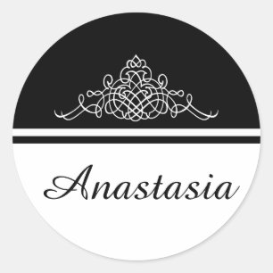 Pegatina Redonda Elegante diseño floral