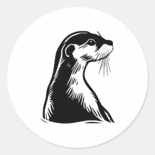 Pegatina Redonda Elegante diseño monocromo de los obturadores