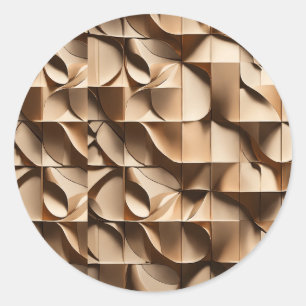 Pegatina Redonda Elegante Diseño Sticakar A Mano - Artesanal Wo