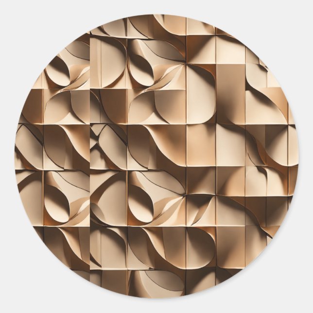 Pegatina Redonda Elegante Diseño Sticakar A Mano - Artesanal Wo (Anverso)