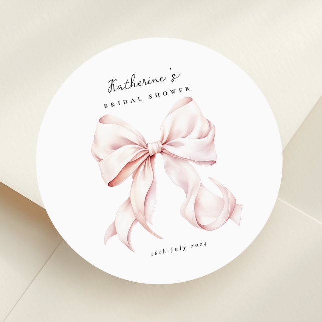 Pegatina Redonda Elegante ducha de novias con barba rosa (Subido por el creador)
