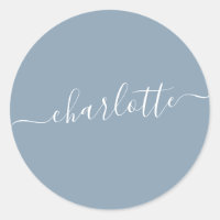 Elegante Dusty Blue Script Name Personalizado