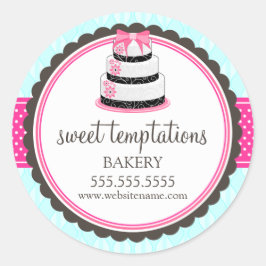 Pegatina Redonda Elegante embalaje de pastelería