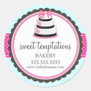 Pegatina Redonda Elegante embalaje de pastelería