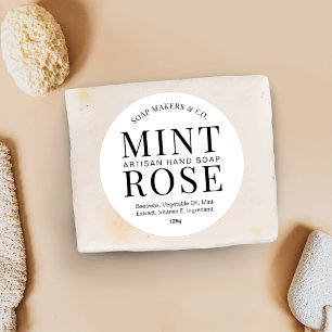 Pegatina Redonda Elegante embalaje Minimalista de barra de jabón bl