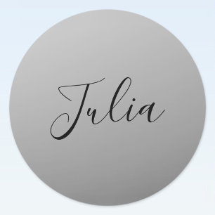 Pegatina Redonda Elegante escritura moderna editable de texto negro