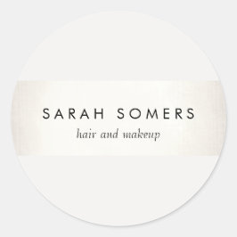 Pegatina Redonda Elegante estilizado blanco moderno FAUX plateado a