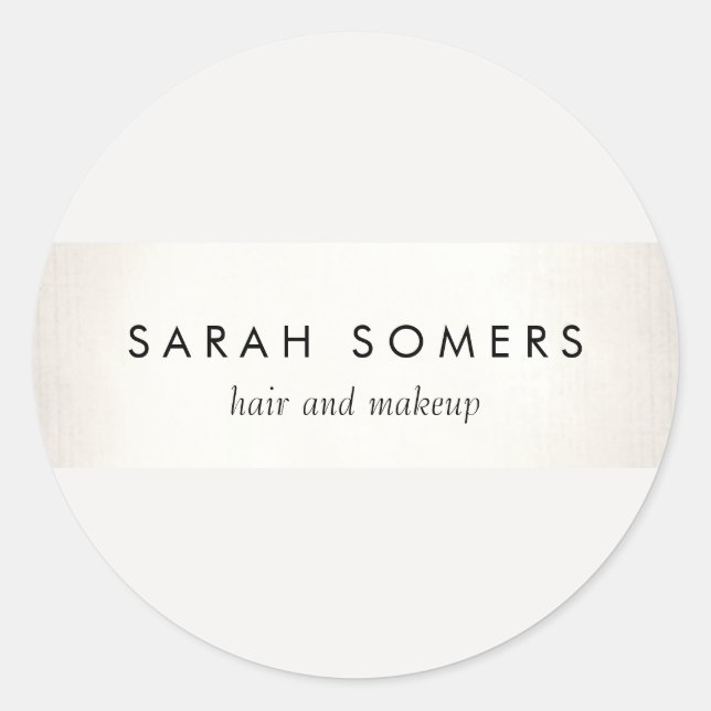 Pegatina Redonda Elegante estilizado blanco moderno FAUX plateado a (Anverso)