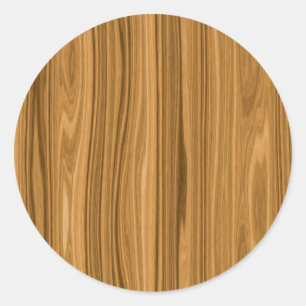 Pegatina Redonda Elegante estilo grano de madera