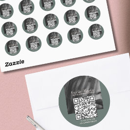 Pegatina Redonda Elegante estudio moderno de fotografía verde marró