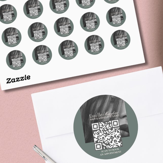 Pegatina Redonda Elegante estudio moderno de fotografía verde marró (Subido por el creador)