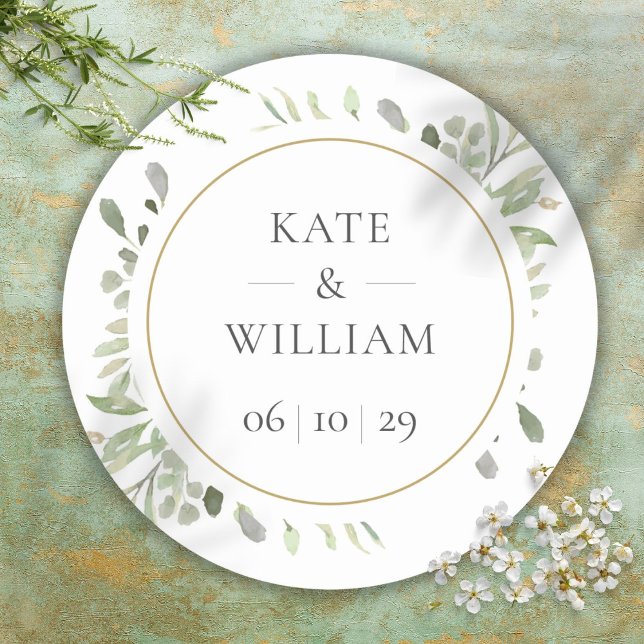 Pegatina Redonda Elegante Eucalyptus Greenery Wedding Favor (Elegant Eucalyptus Greenery Wedding Favor Classic Round Sticker)