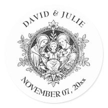 Elegante familia religiosa negra y blanca