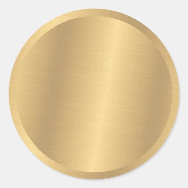 Pegatina Redonda Elegante Faux Gold Metallic Look Blank Template (Anverso)