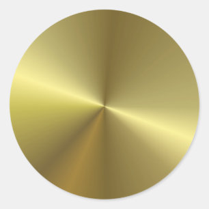Pegatina Redonda Elegante Faux Gold Metallic Look Blank Template