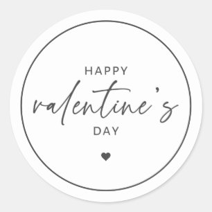 Pegatina Redonda Elegante Feliz Día de San Valentín Classic Round S