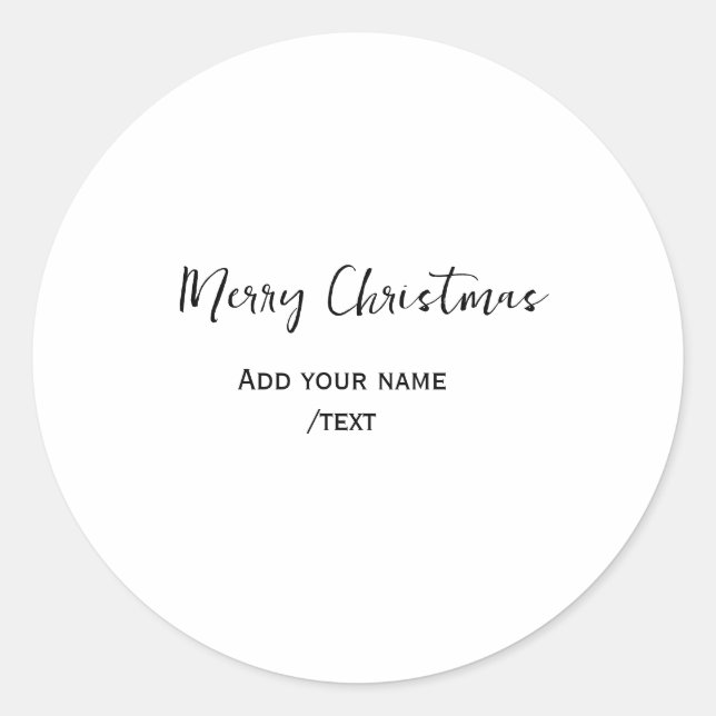 Pegatina Redonda Elegante feliz Navidad añadir texto simple (Anverso)