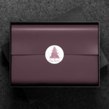 Elegante Feliz Navidad | Árbol rosa Dusty Mauve