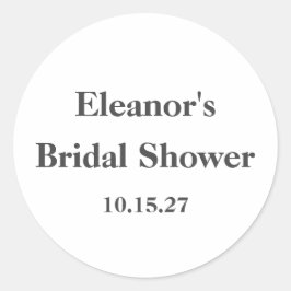 Pegatina Redonda Elegante Fiesta de Despedida de Soltera Negra y Bl