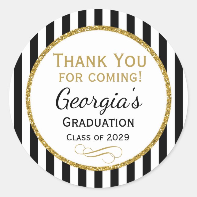 Pegatina Redonda Elegante fiesta de graduación favorece las etiquet (Anverso)