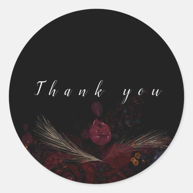 Pegatina Redonda Elegante floral (Anverso)