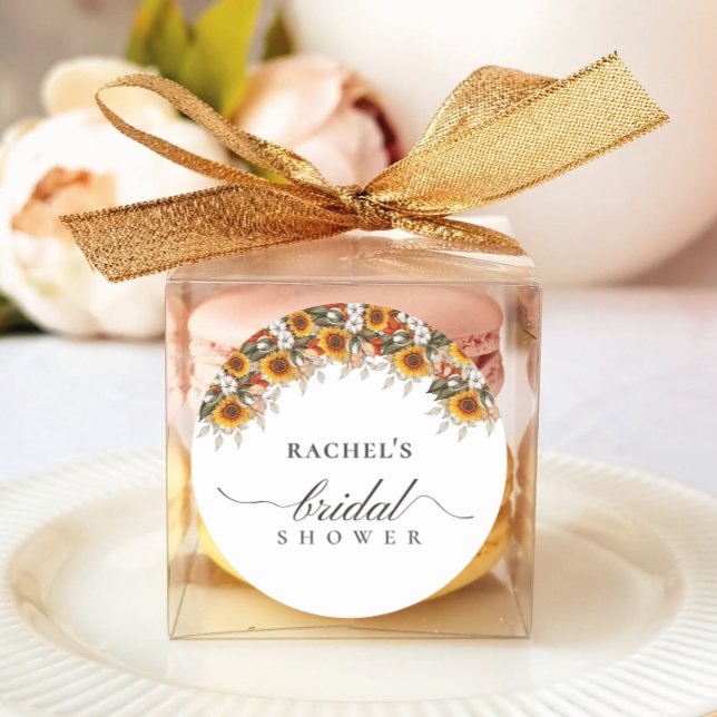 Pegatina Redonda Elegante Floral Boho Moda Bridal Shower (Elegant Floral Boho Chic Bridal Shower Classic Round Sticker by Creative Design)