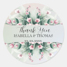 Elegante floral pastel Gracias fiesta de bodas