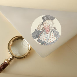 Pegatina Redonda Elegante francés del siglo XVIII con monóculo